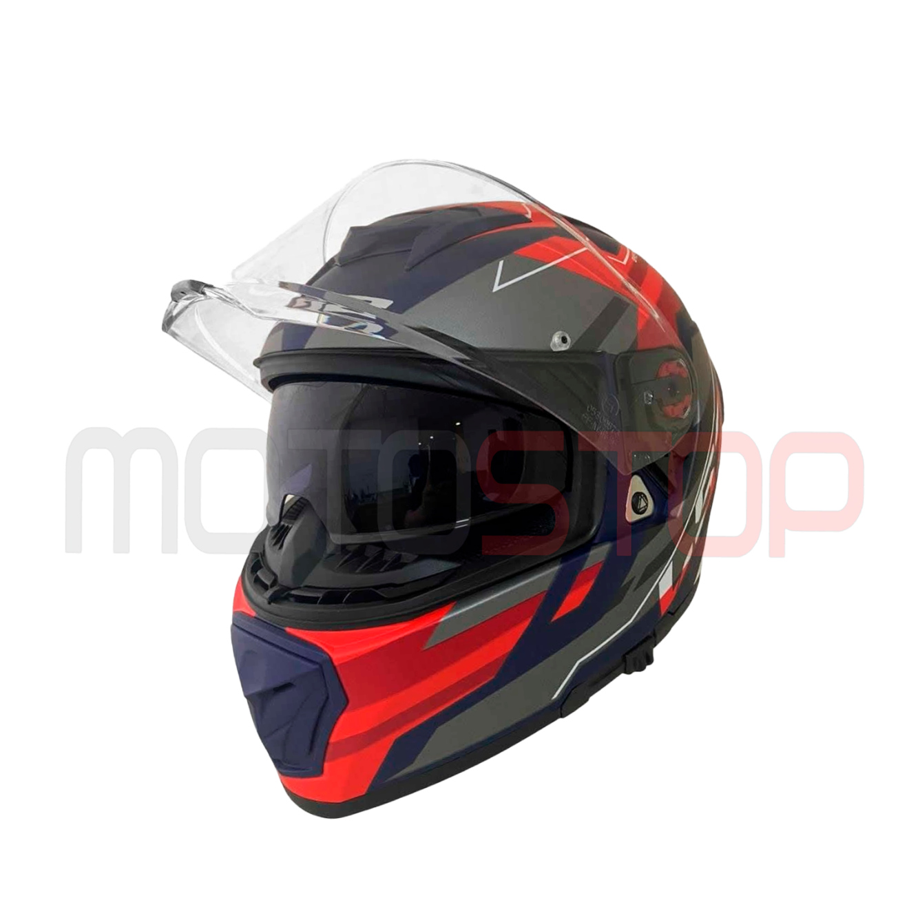 Casco Moto Ls Ff Breaker Evo Beta Rojo Azul Incluye Pinlock