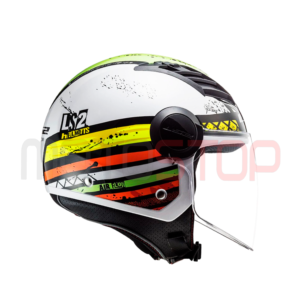 Casco Jet Ls2 Of558 Sphere Lux Firm Bianco Verde Rosso