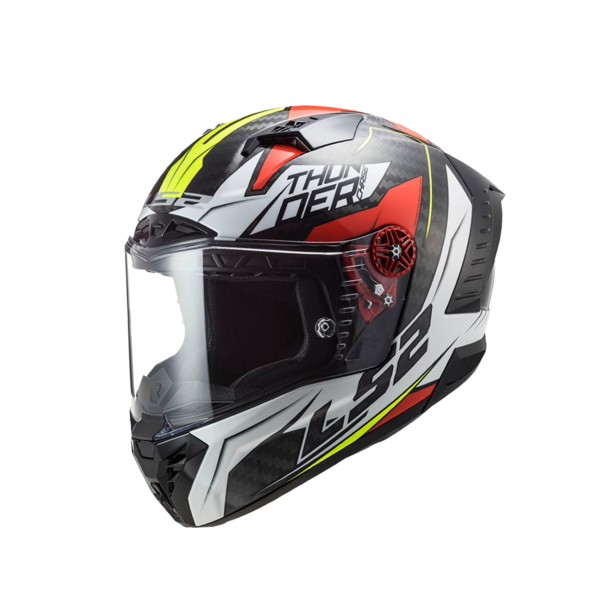 Casco Integral Ls2 Ff805 Thunder Chase Blanco Rojo