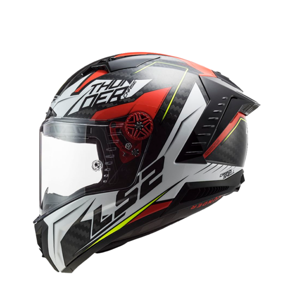 Casco Integral Ls2 Ff805 Thunder Chase Blanco Rojo - Imagen 3