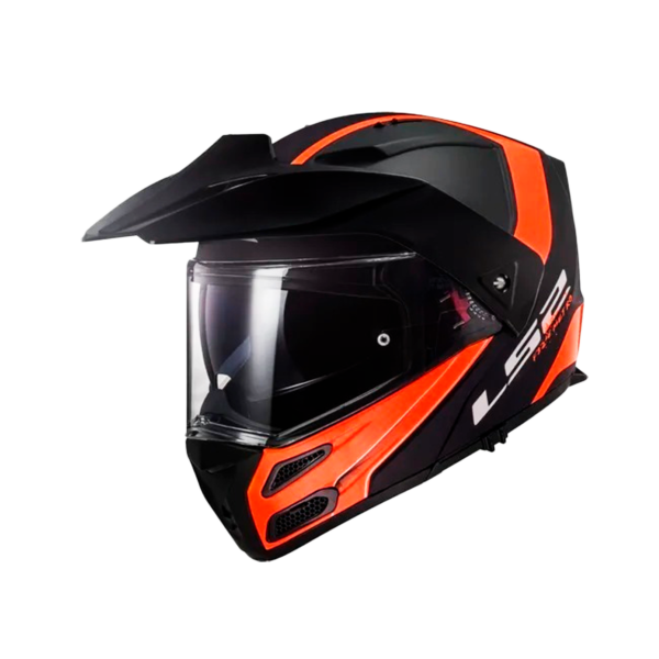 Casco Moto Abatible Ls2 Ff324 Rapid Negro Naranjo Matte
