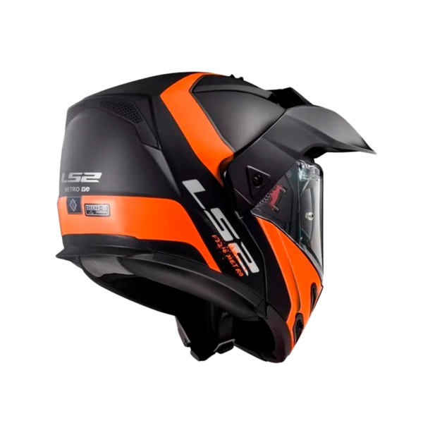 Casco Moto Abatible Ls2 Ff324 Rapid Negro Naranjo Matte - Imagen 3