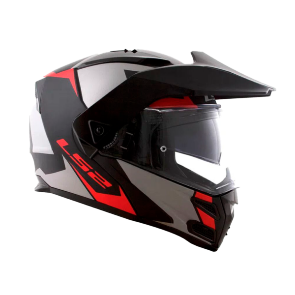 Casco Abatible Ls2 Ff324 Metro Evo Sub Negro Gris Rojo - Imagen 4