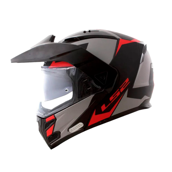 Casco Abatible Ls2 Ff324 Metro Evo Sub Negro Gris Rojo
