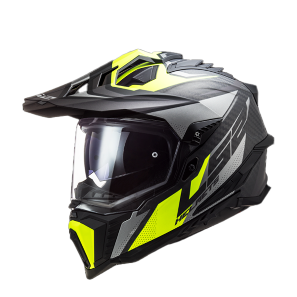 Casco Multipropósito Ls2 Mx701c Explorer Carbono Titanio Amarillo Matte