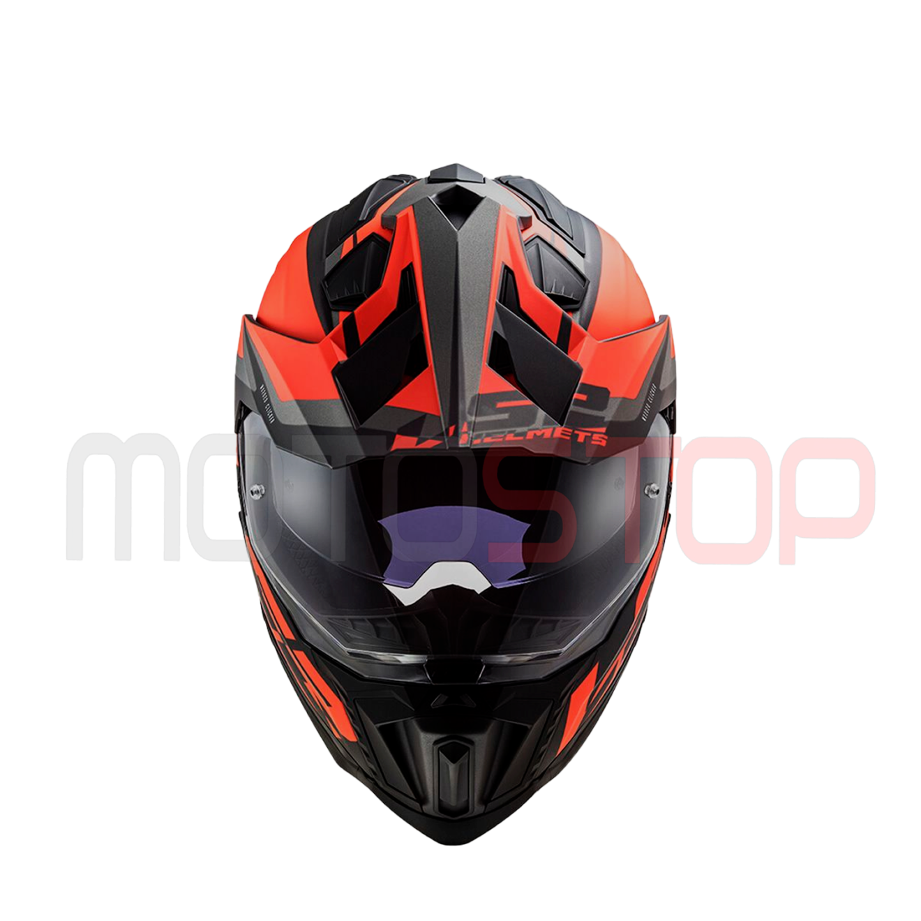 Casque Moto Off Road Touring En HPCF Ls2 MX701 Explorer ALTER Noir Mat Orange Fluo Vente en