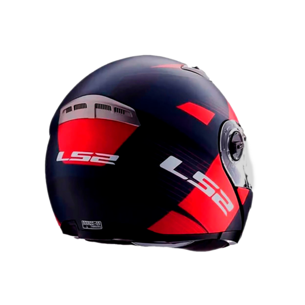 Casco Ls2 Ff370 Abatible Milan Gris Rojo Matte - Imagen 3
