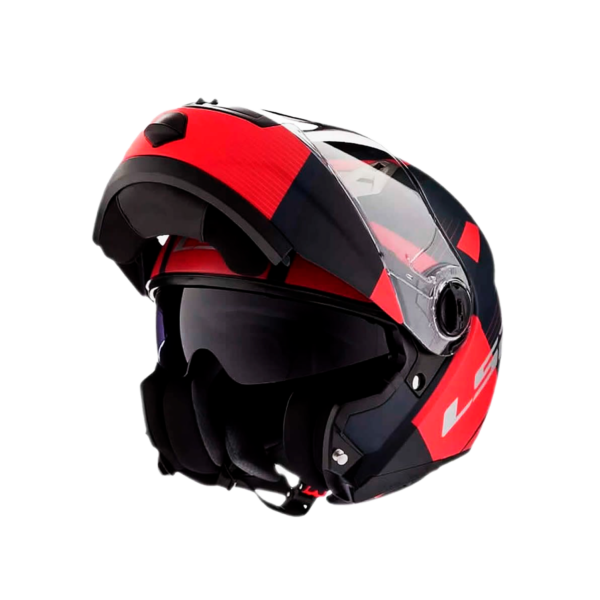 Casco Ls2 Ff370 Abatible Milan Gris Rojo Matte