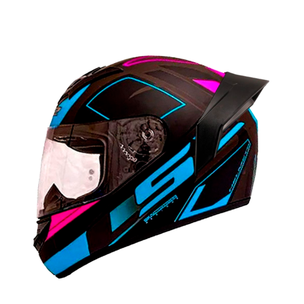 Casco Ls2 Ff352 Evo Cypress Negro Azul Fucsia - Imagen 2