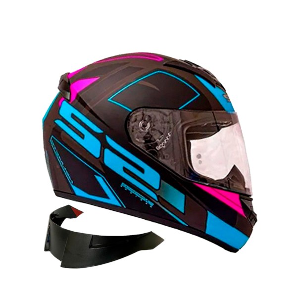 Casco Ls2 Ff352 Evo Cypress Negro Azul Fucsia - Imagen 3
