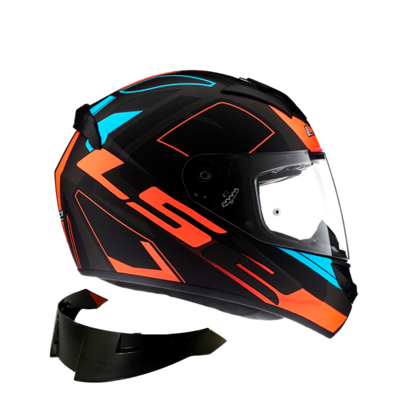 Casco Ls2 Moto Ff352 Evo Cypress Negro Naranja Matte - Imagen 2