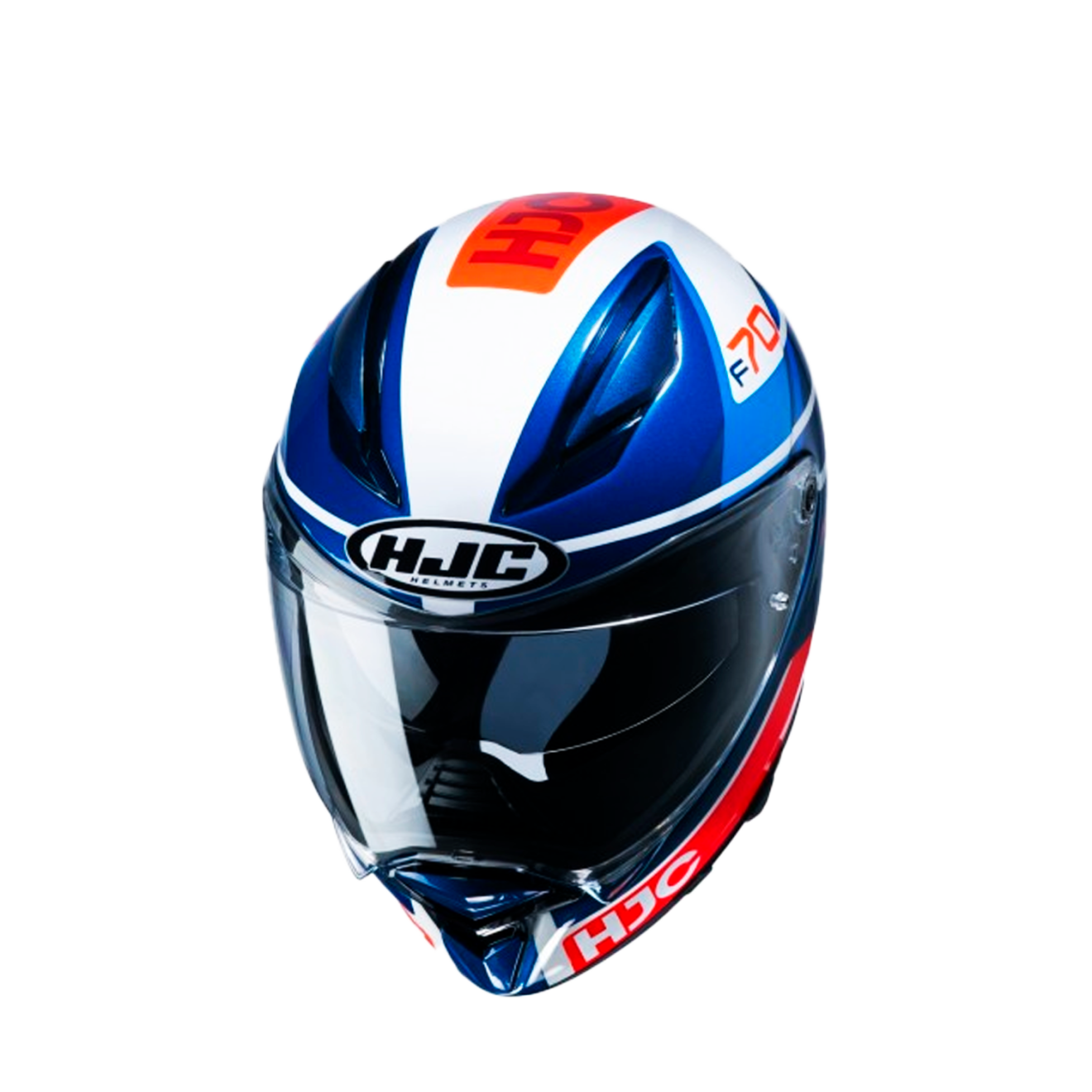 HJC F70 Tino Motorradhelm - Full Face Helm In Blau/Weiß/Rot, Größe L