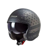 Casco Moto Ls2  OF599 Spitfire Black Flag Negro Titanio Matte