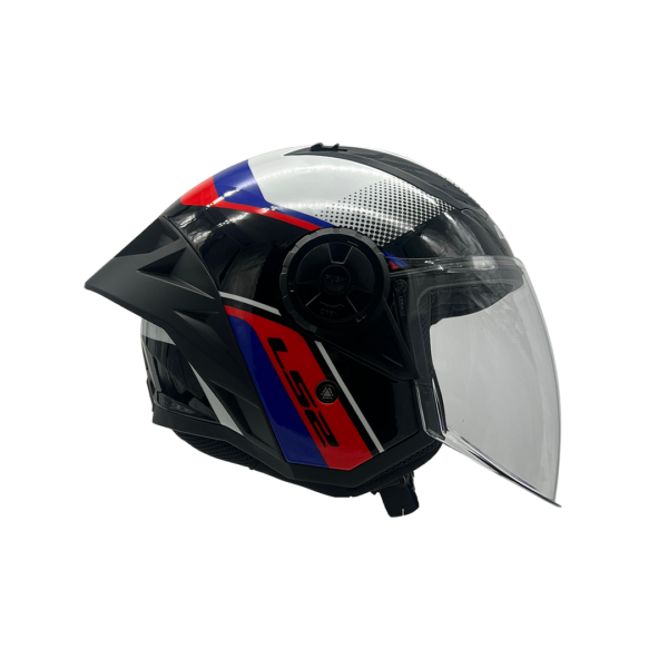 Casco Moto Ls2 Of616  Airflow II Rush Blanco Azul Rojo - Imagen 4