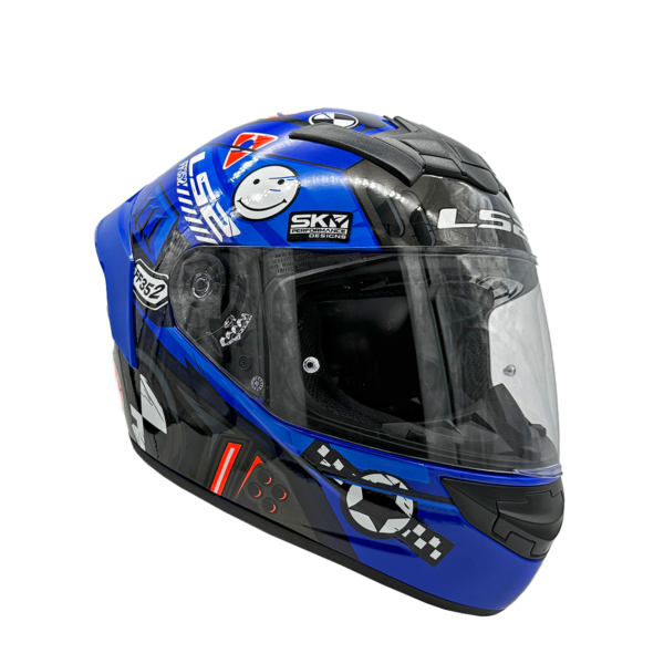 Casco Integral Ls2 FF352 Evo Big One Azul Blanco Spoiler Azul - Imagen 4