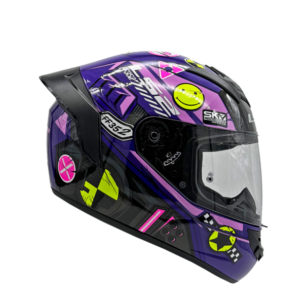 Casco Integral Ls2 FF352  Evo Big One Morado Amarillo