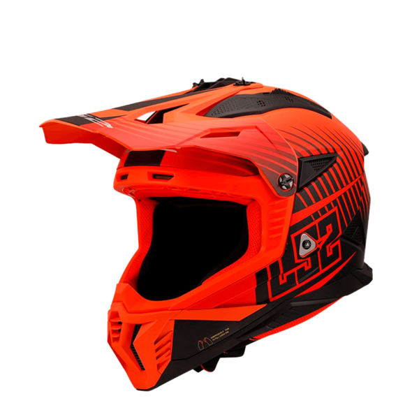 CASCO LS2 MX708 FAST II DUCK ROJO NARANJA