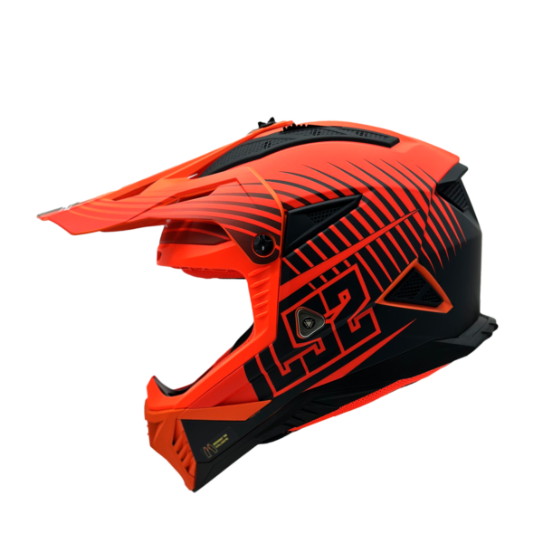 CASCO LS2 MX708 FAST II DUCK ROJO NARANJA - Imagen 3