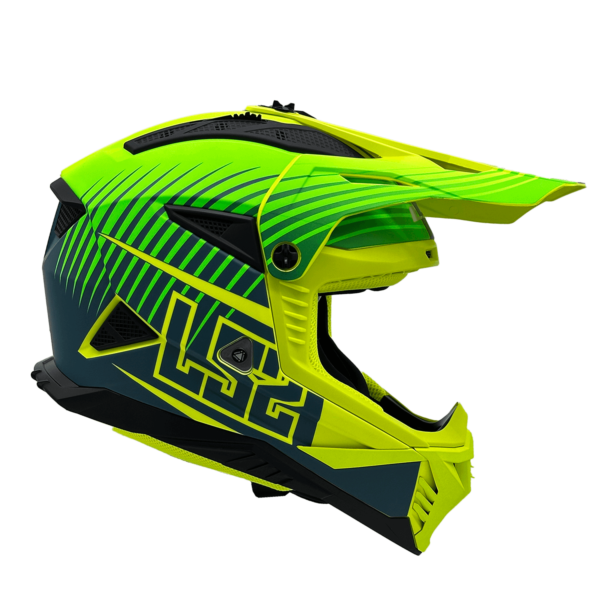 CASCO LS2 MX708 FAST II DUCK VERDE AMARILLO - Imagen 4