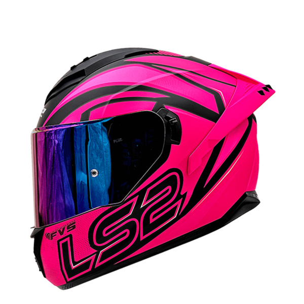 CASCO LS2 FF806 FUSION NEGRO FUCSIA MATTE / VISOR TORNASOL