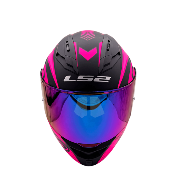 CASCO LS2 FF806 FUSION NEGRO FUCSIA MATTE / VISOR TORNASOL - Imagen 4