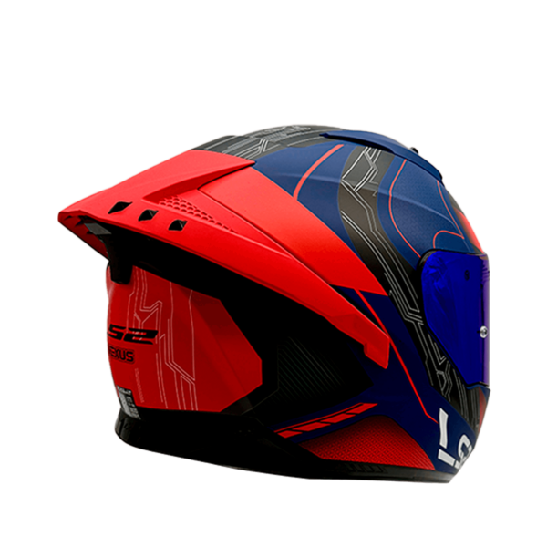 CASCO LS2 FF806 FUSION NEXUS AZUL ROJO MATE / VISOR AZUL - Imagen 4