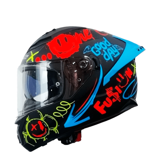 CASCO LS2 FF806 FUSION ONE NEGRO ROJO MATTE