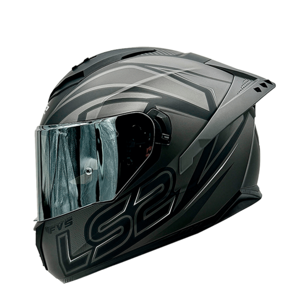 CASCO LS2 FF806 FUSION SINGULAR NEGRO GRIS MATE / VISOR ESPEJO