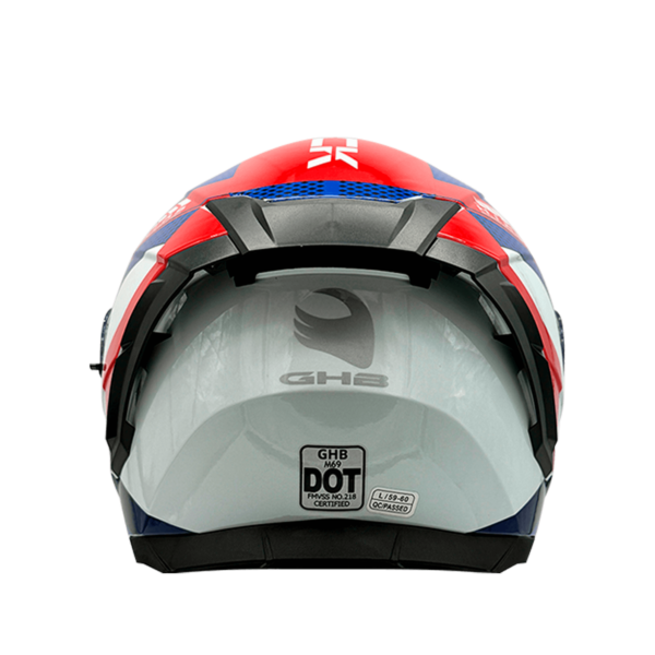CASCO GHB M-69 TRACK BLANCO AZUL ROJO - Imagen 5