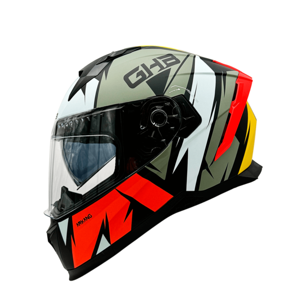 CASCO GHB M-69 TWISTED NARANJO GRIS BLANCO MATE - Imagen 3