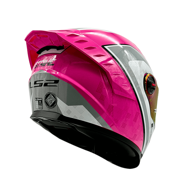 CASCO LS2 FF816 COSMOS STRIKE ROSA GRIS VISOR TORNASOL - Imagen 6