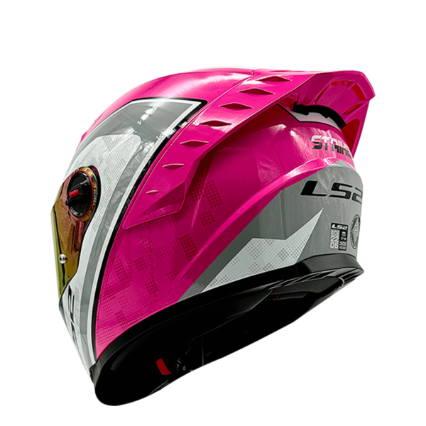 CASCO LS2 FF816 COSMOS STRIKE ROSA GRIS VISOR TORNASOL - Imagen 5