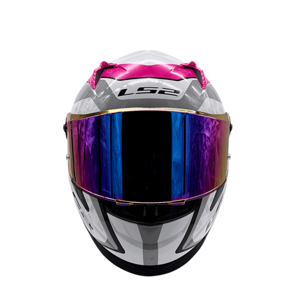 CASCO LS2 FF816 COSMOS STRIKE ROSA GRIS VISOR TORNASOL - Imagen 3