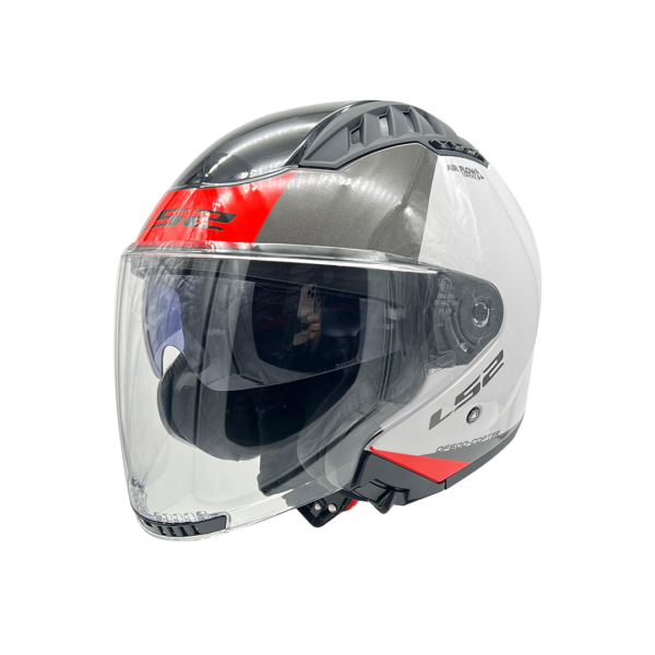 CASCO LS2 OF600 COPTER II URBANO BLANCO ROJO