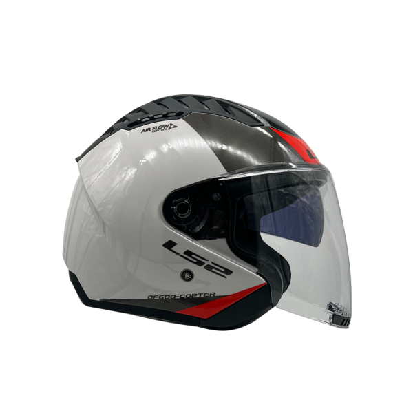 CASCO LS2 OF600 COPTER II URBANO BLANCO ROJO - Imagen 4