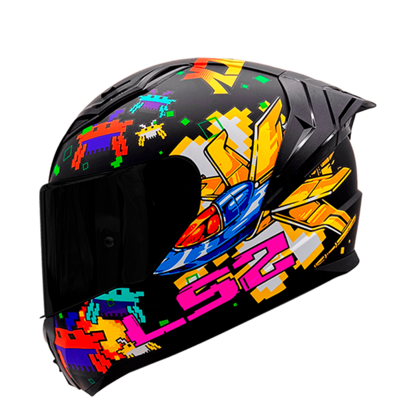CASCO LS2 FF810 VIGO SPACE ATTACK NEGRO AMARILLO ROJO MATE / VISOR NEGRO