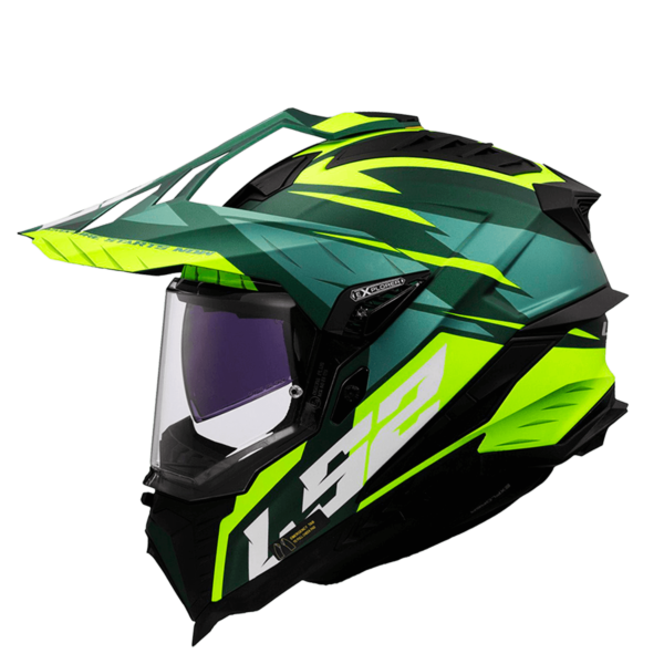 Casco Multipropósito Ls2 Mx701 Enduro Explorer Spire Verde Amarillo Matte