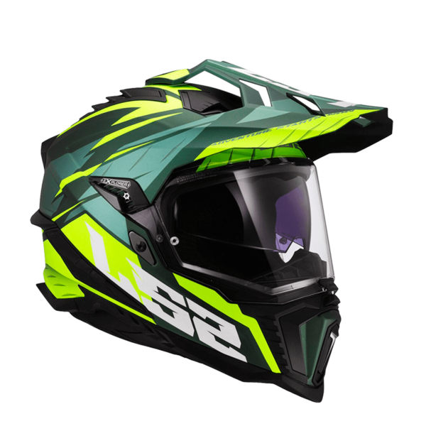 Casco Multipropósito Ls2 Mx701 Enduro Explorer Spire Verde Amarillo Matte - Imagen 5