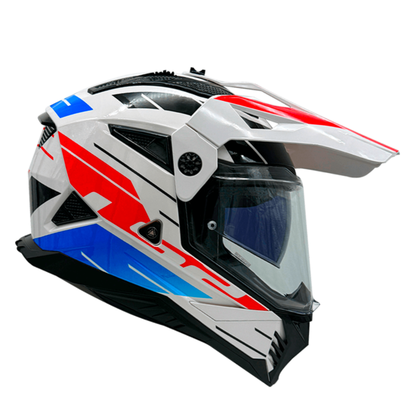 CASCO LS2 MX702 PIONEER II NAMIB BLANCO AZUL ROJO - Imagen 4