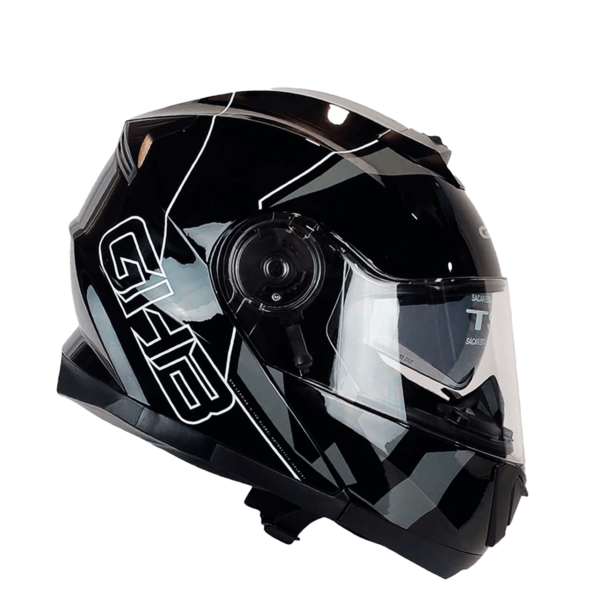 CASCO ABATIBLE GHB 160 STREAK NEGRO BLANCO - Imagen 3
