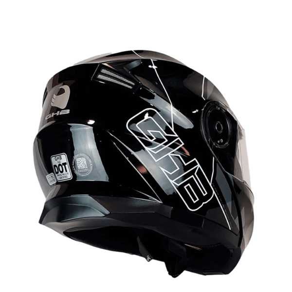 CASCO ABATIBLE GHB 160 STREAK NEGRO BLANCO - Imagen 4