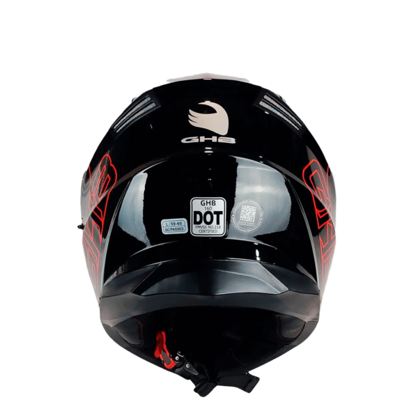 CASCO ABATIBLE GHB 160 STREAK NEGRO ROJO - Imagen 4