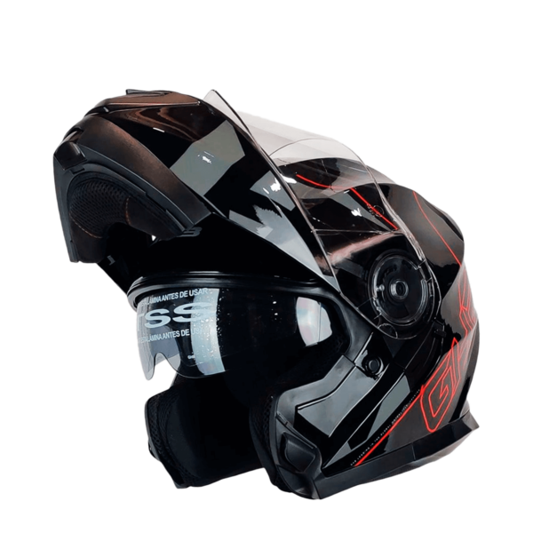 CASCO ABATIBLE GHB 160 STREAK NEGRO ROJO - Imagen 5