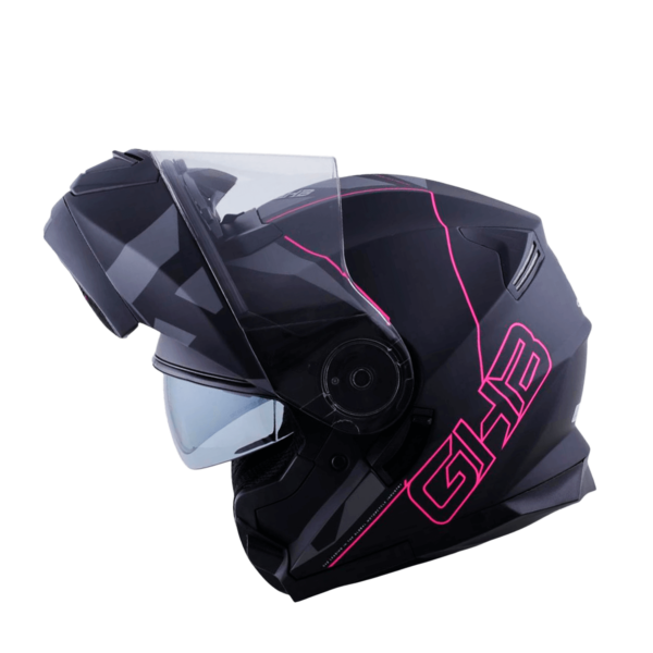 CASCO ABATIBLE GHB 160 STREAK NEGRO ROSA MATE - Imagen 3