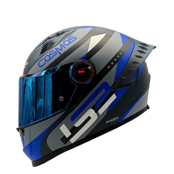 CASCO LS2 FF816 COSMOS MODOK NEGRO AZUL MATE MICA AZUL