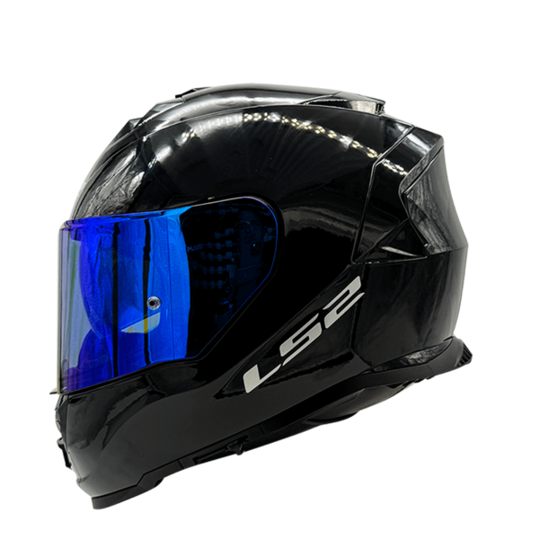 CASCO LS2 FF800 STORM II NEGRO BRILLANTE CON VISOR AZUL - Imagen 3