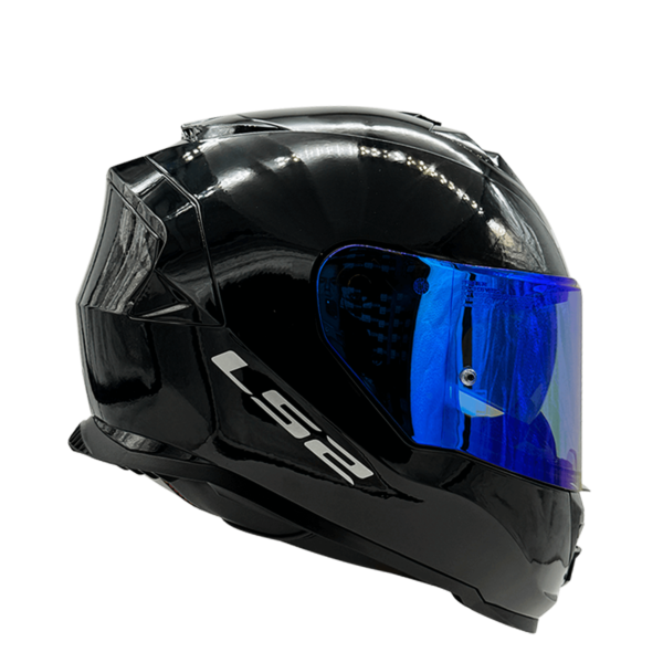 CASCO LS2 FF800 STORM II NEGRO BRILLANTE CON VISOR AZUL - Imagen 4